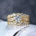 thumbnail image 4 of K-KED Women Gorgeous Round Cubic Zircon Ring Gold Plated Wedding Delicate Jewelry Sz 6-10-8, 4 of 6