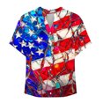 thumbnail image 4 of Elvqul Womens American Flag T-Shirts Independence Day Patriotic Tops Fourth of July Pullover Eagle Round Neck Shirts for Juniors 3/4 Sleeve, 4 of 4