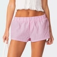 thumbnail image 5 of Bysome Women Shorts Casual Summer Casual Loose Checkered Shorts Pants Pink L, 5 of 6