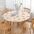 thumbnail image 3 of Pioneer Flower Floral Print Pattern Round Fitted Tablecloth with Elastic Edge,Dining Table Cover Waterproof,Outdoor Round Tablecloth for Camping,Dining,Indoor and Outdoor, 3 of 7