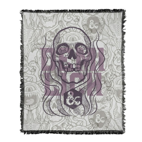 Dungeons & Dragons Blanket, 50'x60' Retro Demilich Woven Tapestry Cotton Blend Fringed Throw