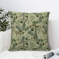 thumbnail image 4 of Wukai Tropical Plants Green Premium Polyester Fleece Pillow Covers with Hidden Zipper Closure,Luxuriously Soft and Durable-12"x12", 4 of 7