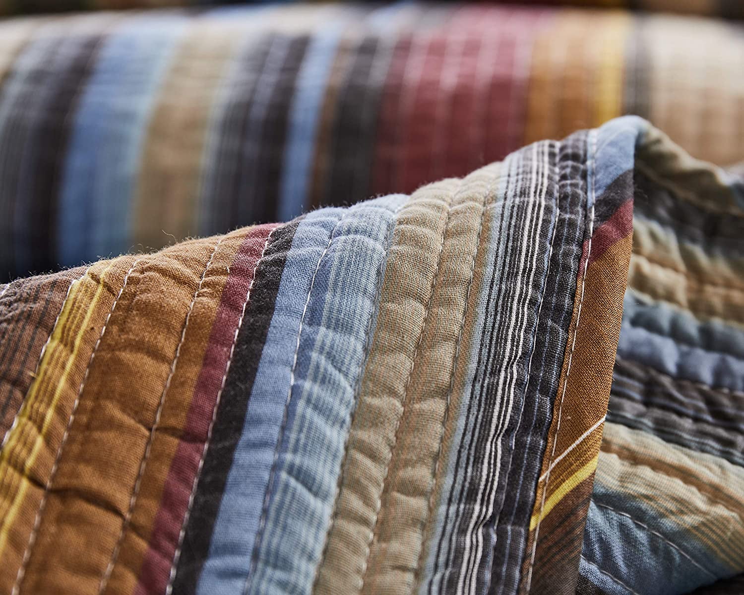 Global Trends Dylan 100% Cotton Reversible Quilt Set, Earth, 3-Piece King/Cal King