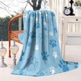 thumbnail image 3 of Blue Dog Paw Footprint Blanket,Comfortable Soft Flannel Throw Blanket,All Season,Warm Lightweight Blankets for Sofa Bed Couch Living Room Chair,50"x60"(130x150cm), 3 of 4