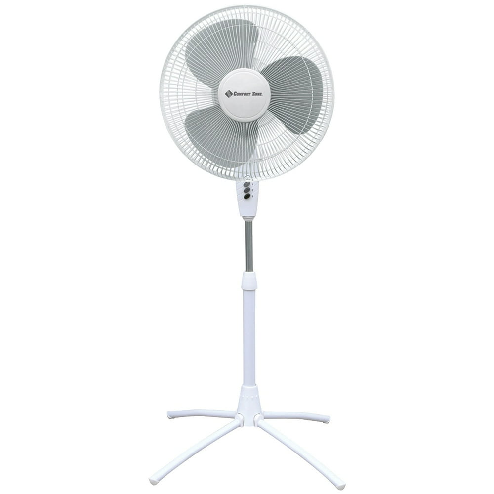 Comfort Zone 18" 3Speed Oscillating Pedestal Fan With QuadPod Folding