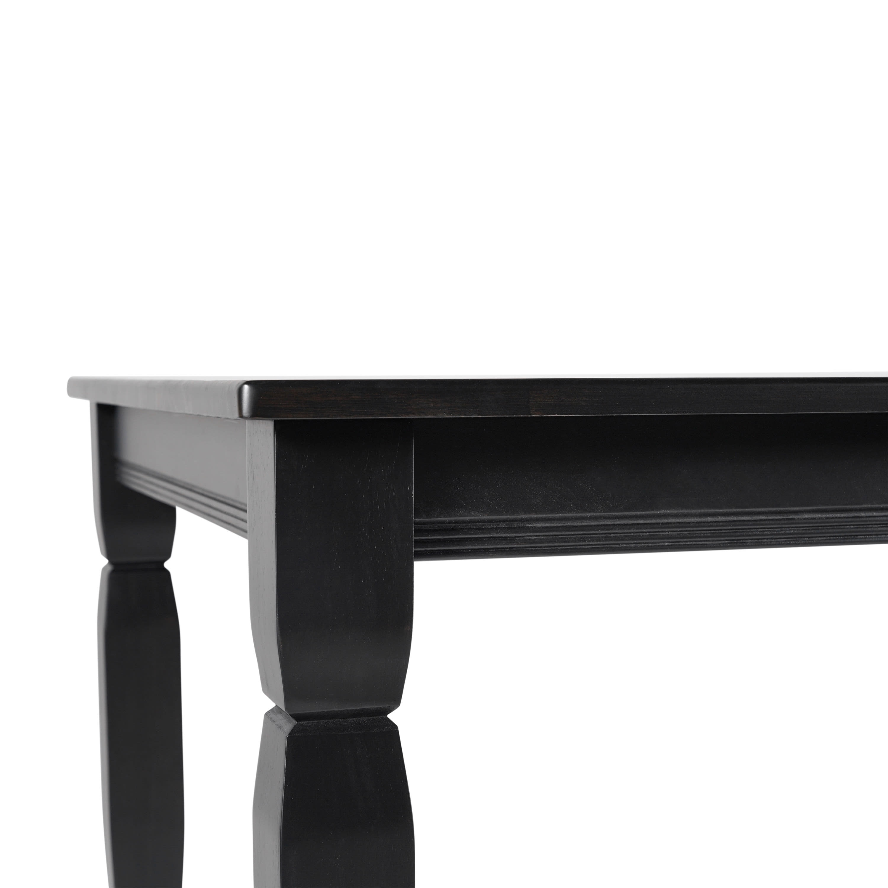 Merrick Lane 47" Wooden Dining Table with Sculpted Legs and Seating for 4 in Black