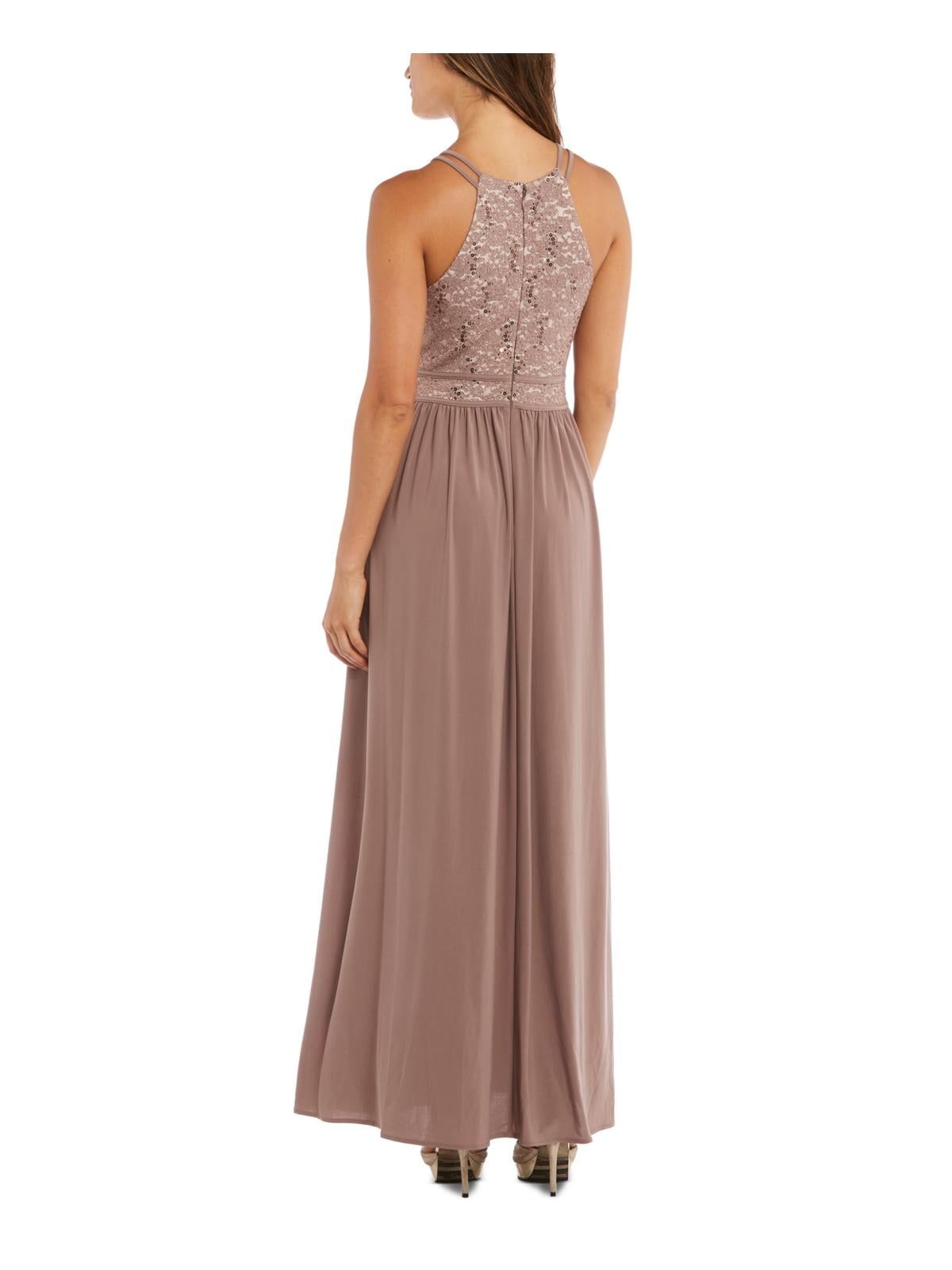 Morgan and co lace keyhole tie back halter dress top