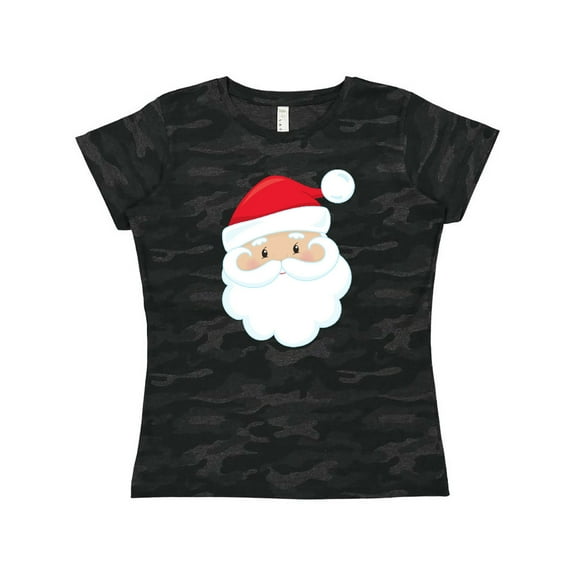Inktastic Santa Claus, Smiling Santa, Red Hat, White Beard Women's T-Shirt