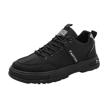 CHOII Promotion! Men Casual High-Top Lace-Up Breathable Shoes Students Classic Non-Slip Hiking Shoes Running Shoes Lightweight Trainers Sneaker for Boys Black/9.5