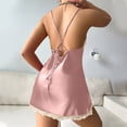thumbnail image 4 of Wyongtao Women's Satin Kimono Robes for Silk Nightgown and Robes Lace Cami Sleepwear with Robe,Pink S, 4 of 4