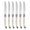 Six steak knives, variant on Stainless Steel Steak Knife Fork Spoon Set – Cream White Plastic Handle Flatware