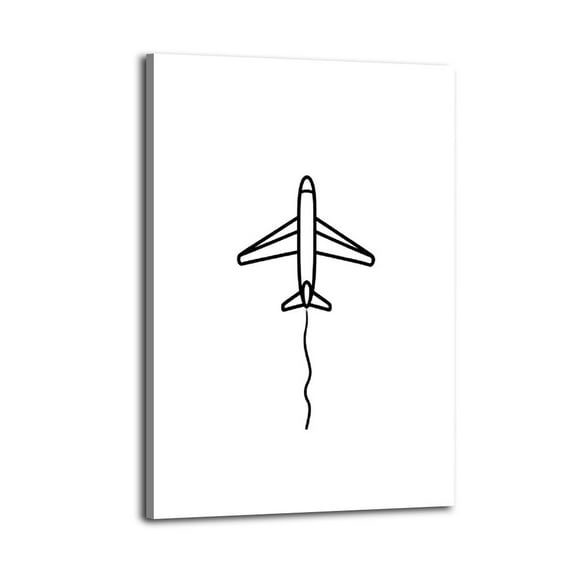 Airplane Print, Line Drawing Print Poster Great Wall Art for Home Decor, Made in USA,fathers Day Posters for Room, Office Or Living Room