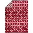 thumbnail image 4 of Playa Rug Amsterdam Lightweight Reversible Recycled Plastic Outdoor Floor Mat Red&White 6'x9' 6' x 9', 4 of 5