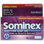 6 Pack Sominex Nighttime Sleep-Aid Maximum Strength 16 Caplets Each