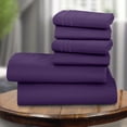 thumbnail image 5 of Lux Decor Collection Microfiber Bed Sheet Set, Queen Sheets, 6 Pc Deep Pocket Bed Sheets - Purple, 5 of 5