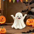 thumbnail image 4 of Halloween Ghost Figurine Cute Spooky Resin Statues Unique Spooky Statue Cartoon Mini Ghost Desk Ornament Decorations for Halloween Office Room Desk Tabletop Display Decorative Supplies, 4 of 7