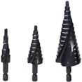 thumbnail image 1 of Brocas Escalonadas HSS BlakBroc 3 Pzas 1 x 4-12mm 1 x 4-20mm 1 x 4-32mm 2.4cm Zanco Escalonadas Acero Alta Velocidad. VentDepot MXBLB-001, 1 of 1