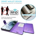 thumbnail image 5 of CoverON For Samsung Galaxy S21 FE Wallet Case, RFID Blocking Vegan Leather 6x Card Slot Holder Cover Flip Folio Phone Pouch, Purple, 5 of 7