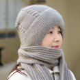 thumbnail image 3 of harmtty Ladies Winter Hat Women Warm Hat Women's Winter Hat Knitted Thick Solid Color Double-layered Windproof Warm Soft Ear Protection Elastic Anti-slip Grey, 3 of 8
