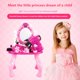 thumbnail image 5 of Los Niños Fingen Tocador Taburete Belleza Princesa Tocador Con Luces De Espejo Accesorios De Maquillaje De Música Para Niñas Serendint FN002476-00, 5 of 6