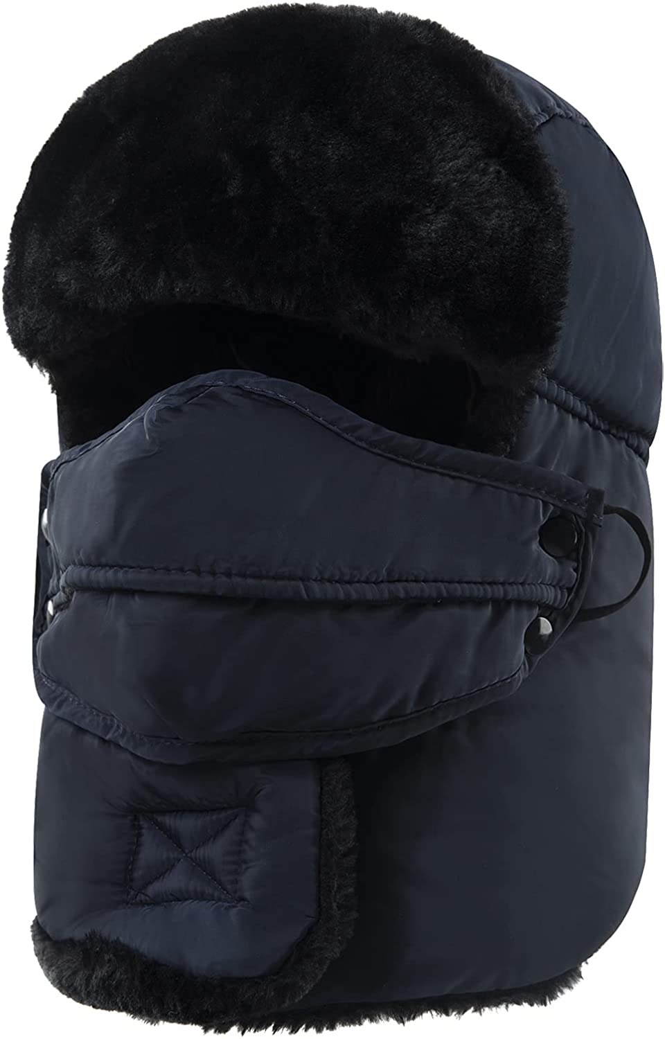 Windproof Mask Ushanka Hat Navy 