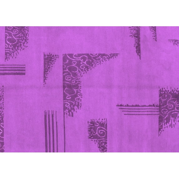 Ahgly Company Indoor Rectangle Abstract Purple Modern Area Rugs, 2' x 3'