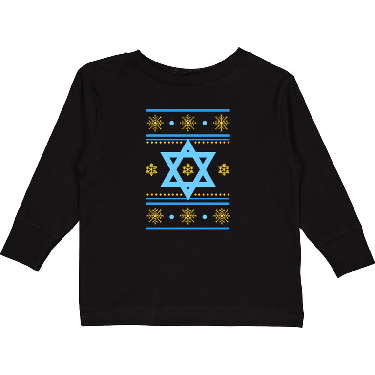 Hanukkah Ugly Sweater Long Sleeve Toddler T-Shirt photo 3