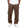 thumbnail image 4 of Zimjoy Wide Leg Sweatpants for Men Drawstring Open Bottom Baggy Sweatpants Joggers Cotton Loose Lounge Sweat Pants with Pockets Brown L, 4 of 8