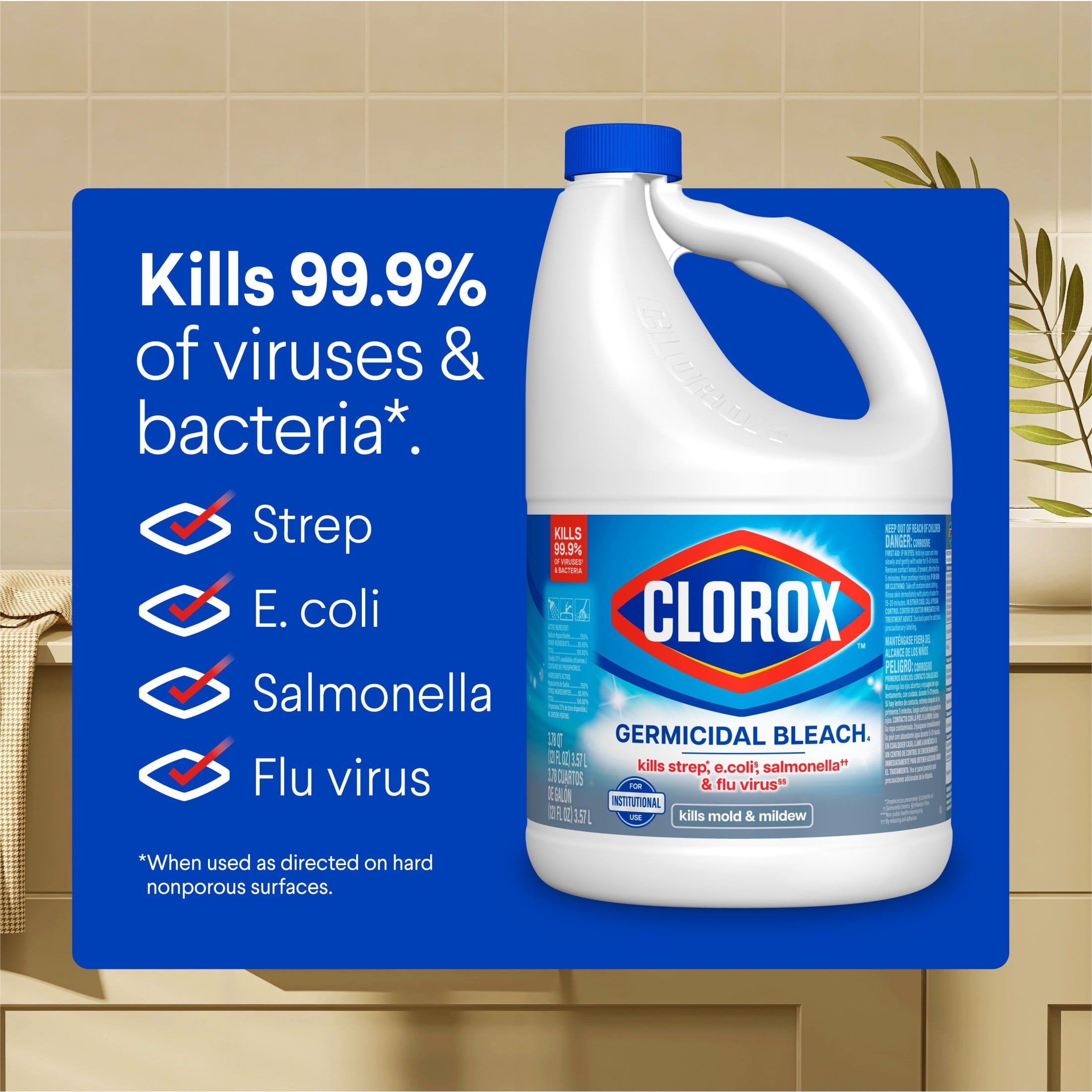 (6 pack) Clorox Germicidal Bleach Cleaner, Regular Scent, 121 fl oz