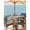 thumbnail image 4 of Square Outdoor Tablecloth With Umbrella Hole And Zipper– Beach Sea Wave Waterproof Patio Table Cover for Party, Picnic, Backyard, 54"x54" , Coastal Ocean Gray, 4 of 8