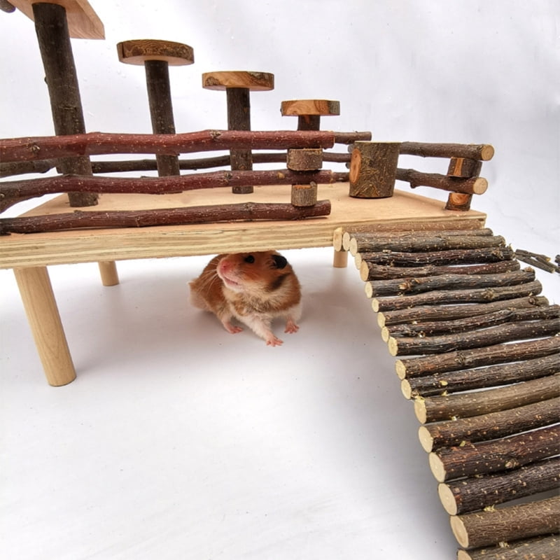 Zecic Small Pet Ladder Toy Hamster Cage Jumping Platform Entertainment Exercising Toy