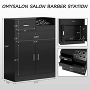 OmySalon Salon Storage Cabinet, Black, 13.8''