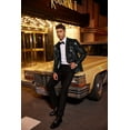 thumbnail image 3 of COOFANDY Men Shiny Sequins Suit Jacket Dress Sport Coat Banquet Prom Disco Party, 3 of 10