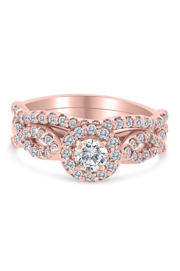 1.10ctw Diamond Infinity Bridal Set in 10k  Rose Gold