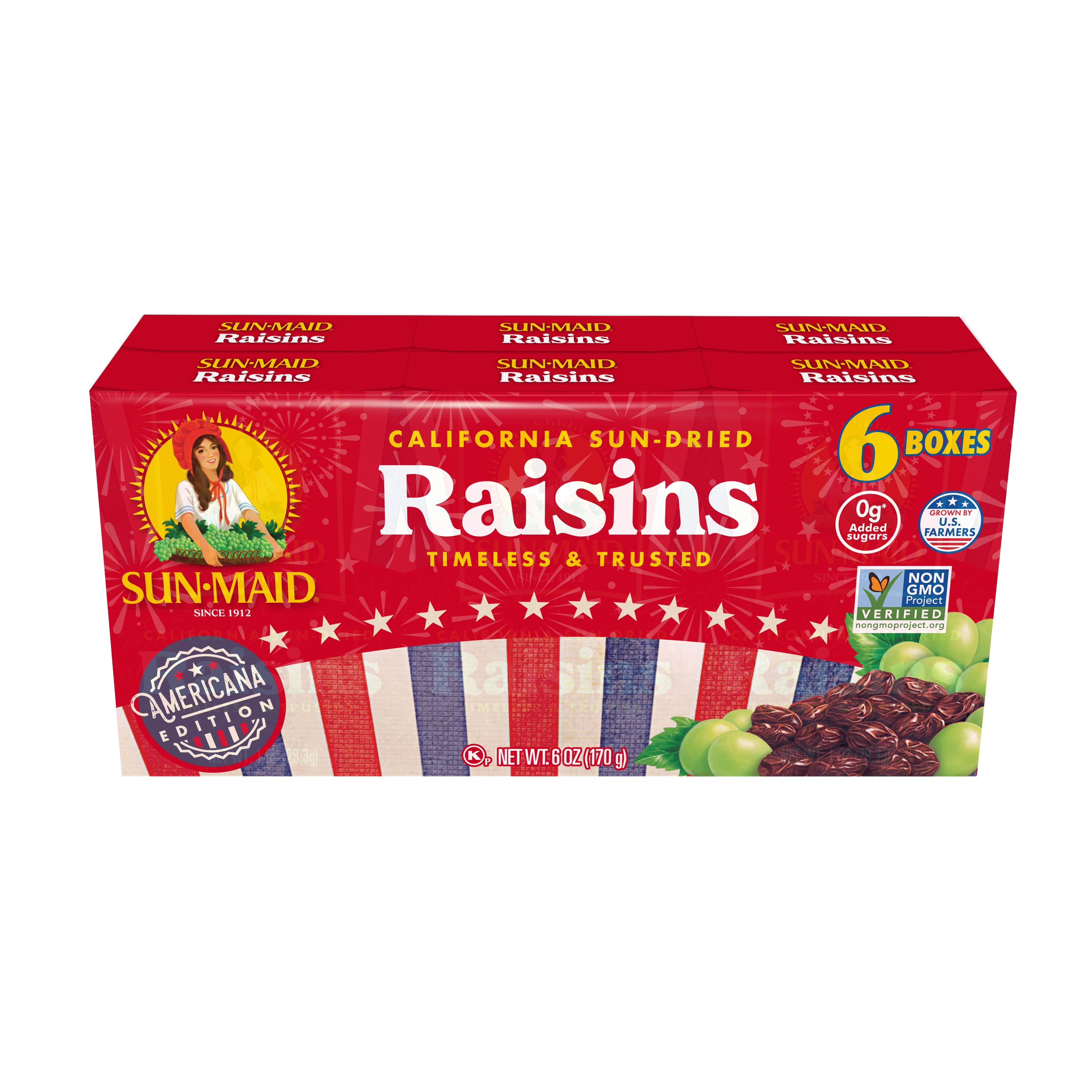 アンティークウッドボックス　Sun-Maid Raisins Sun-Maid, Dried Fruit Snack, 1 oz, California Sun-Dried Raisins