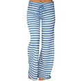 thumbnail image 4 of keepw Women Striped Printed Elastic Waist Drawstring Wide-Leg Yoga Pants Blue S, 4 of 6