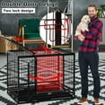 thumbnail image 4 of YRLLENSDAN 36/42/48 inch Heavy Duty XL Large Dog Crate for Large Dogs, Dog Crates and Kennels with Wheels Plastic Tray Double-Door Outdoor Metal Wire Pet Dog Cage for Medium Small Dogs, 4 of 8