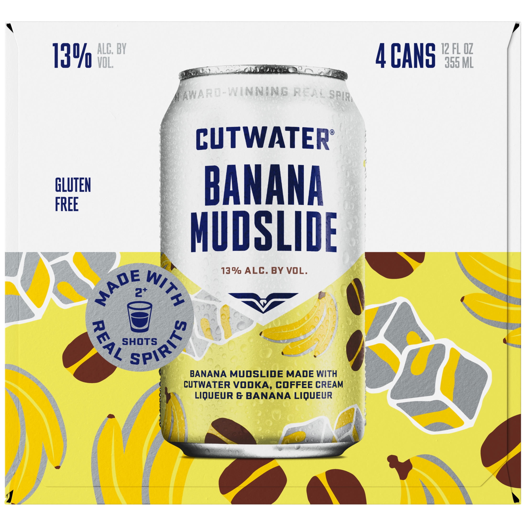 Cutwater Banana Mudslide, 4 Pack 12 fl oz Cans, 13% ABV