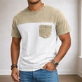 thumbnail image 2 of Erwazi Men's Color Block Crew Neck T-Shirt Short Sleeve Pullover Top with Chest Pocket, 2 of 5