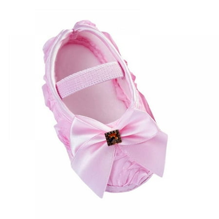 

High Quality! 0-18M Toddler Baby Shoes Bow First Walkers Princess Newborn Baby Soft Sole Anti-Slip Sapatinhos Para Bebe Menina Moccasins (Pink)