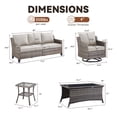 thumbnail image 4 of Bellefurn 7 Pieces Patio Furniture Sets with Swivel Chairs,All-Weather Outdoor Conversation Sets with 2 High Back Couch,Outdoor Swivel Rocker Chairs,Coffee Tabel for Porch Deck Backyard, 4 of 10