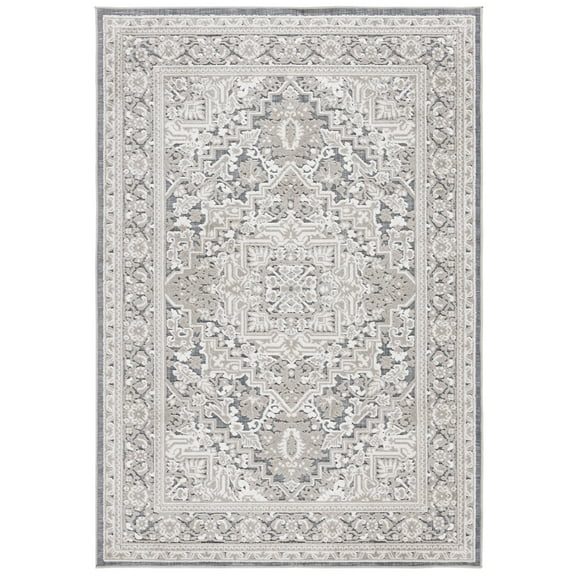 SAFAVIEH Cabana Joshua Medallion Indoor/Outdoor Area Rug, Grey/Ivory, 8' x 10'
