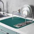 thumbnail image 2 of Dish Drying Mat for Kitchen Countertop, Daek Green Absorbent Microfiber Dish Mat Reversible Quick Dry Non Slip Draining Mat Kitchen Drying Pad for Dishes, Utensils 18x24 Inch Simple Style, 2 of 9