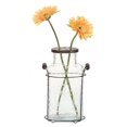 thumbnail image 2 of Glass vase in Metal Stand with Metal Frog Lid, 2 of 4