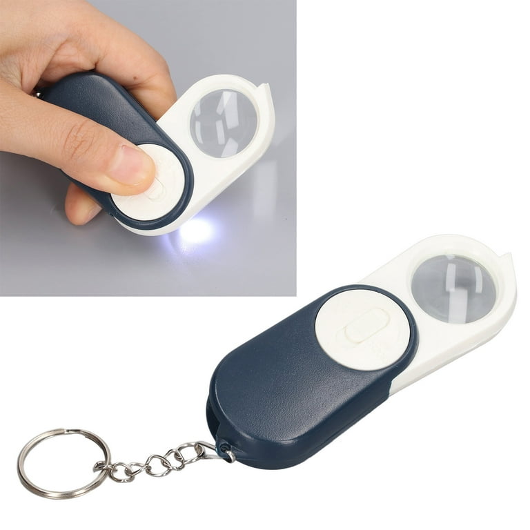 Dezsed Mini Keychain Magnifying Glass Creative Portable Folding Magnifying Glass Key Chain Elderly Reading High-Definition Presbyopic Key Chain