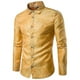 thumbnail image 1 of Camisa de manga larga con solapa y estampado de bordado de flores de anacardo para hombre, 1 of 5