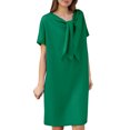 thumbnail image 1 of Vestido largo bohemio con cuello en V, corte en A y volantes en capas para mujer - Vestido de verano con estampado floral y largo hasta los tobillos, 1 of 5