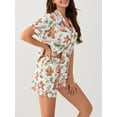 thumbnail image 5 of Christmas Pajama Set for Women Short Sleeve Tops + Elastic Waist Shorts Pjs Loungewear Set Holiday Sleepwear, 5 of 6