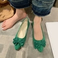 thumbnail image 6 of Green Shoes For Women Casual Flats Pointed Toe Solid Color Flower Detail Comfortable Lightweight All-Match Leisure Outdoor Indoor Spring Fall Size 42, 6 of 7