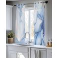 thumbnail image 5 of Blue Marble Sheer Curtains 45 Inch Length 2 Panels Set for Living Room/Bedroom, Gradual Modern Abstract Art Kitchen Curtains with Grommet Semi-Sheer Curtains Drapes Voile Window Treatments 42"x45"x2, 5 of 7